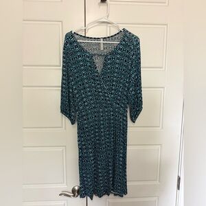 Women’s Teal & Black Patterned Dress